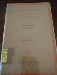 Hukum atjara pidana di Indonesia