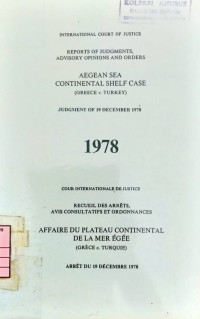 Aegean sea continental shelf case (greece v turkey): Judgment of 19 december 1978