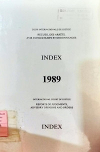 Recueil des arrets avis consultatifs et ordonnaces: index 1989